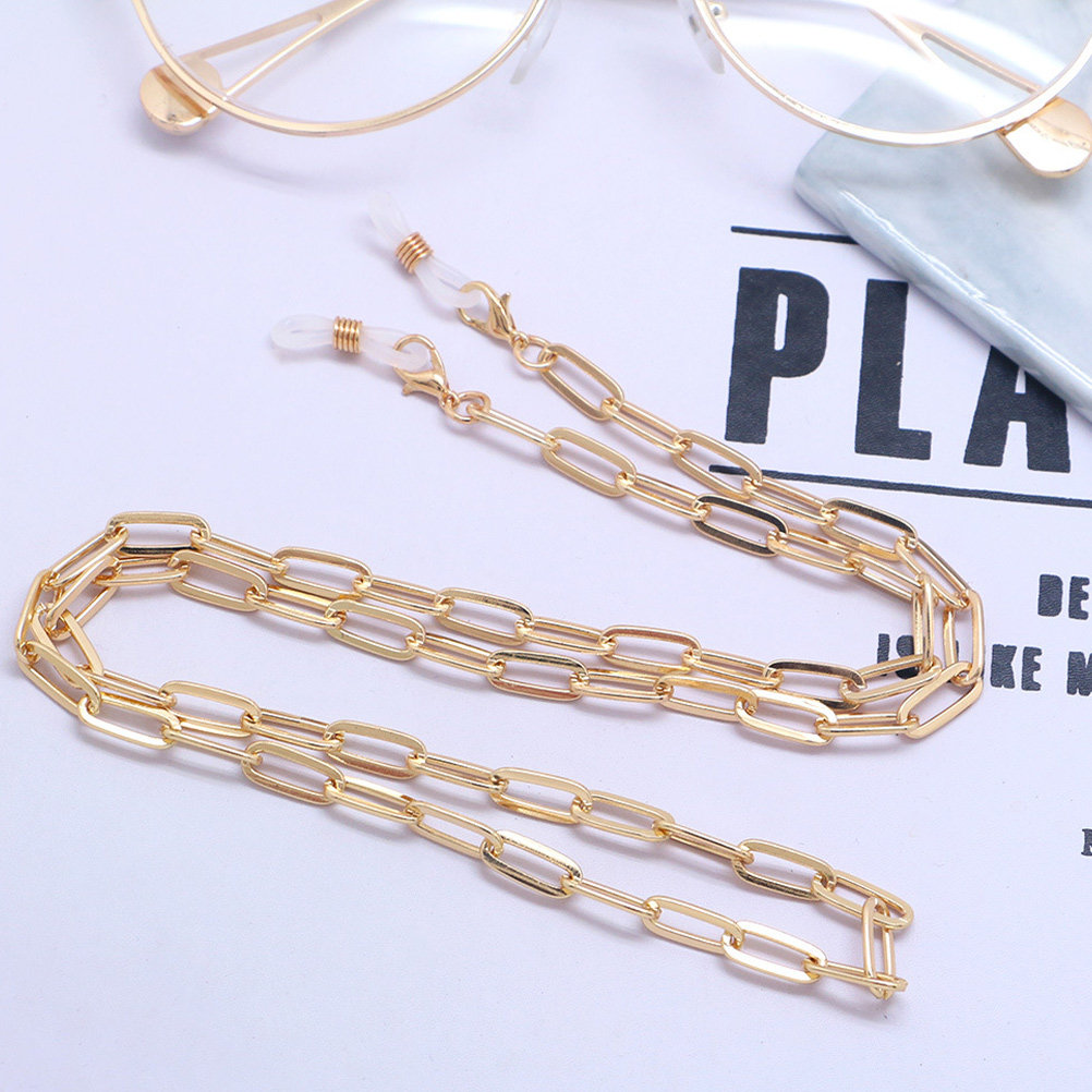 Mask Chain Holder - سلسلة نظارات بمشبك ورقي ذهبي، حامل