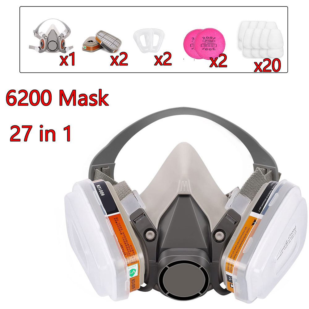 Dust Mask Construction - قناع غاز 6200 مع علبة خراطيش